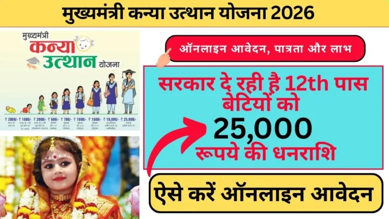मुख्यमंत्री कन्या उत्थान योजना 2026: सरकार दे रही है 12th पास बेटियों को 25,000 रूपये की धनराशि, जानिए ऑनलाइन आवेदन, पात्रता और जरूरी जानकारी