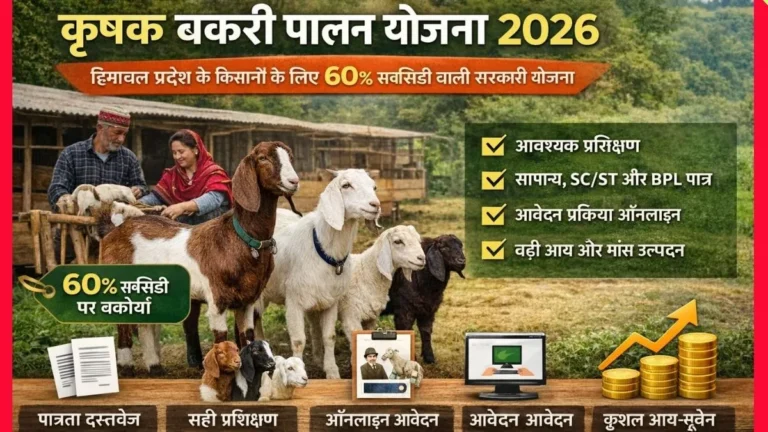 krishk Bakri Palan Yojna 2026 : सरकार देगी 60% सब्सिडी, जानिए पात्रता, लाभ और आवेदन प्रक्रिया