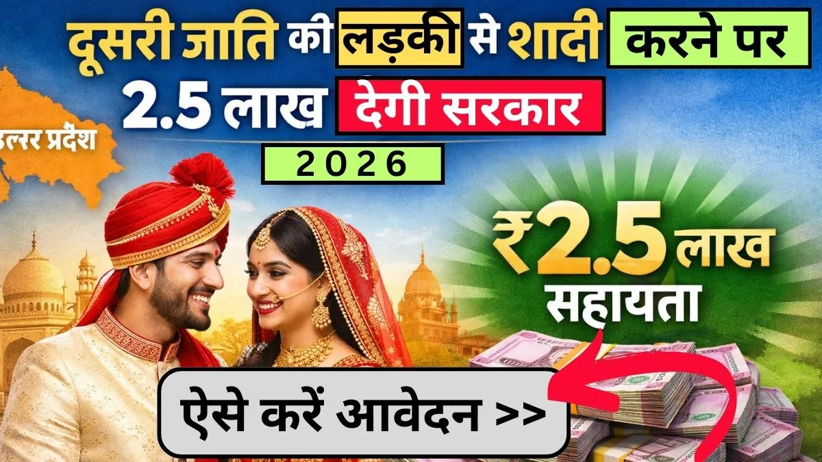 Inter Caste Marriage Scheme Up 2026: सरकार दूसरी जाति की लड़की से शादी करने पर देगी ₹2.5 लाख, जल्दी करें आवेदन